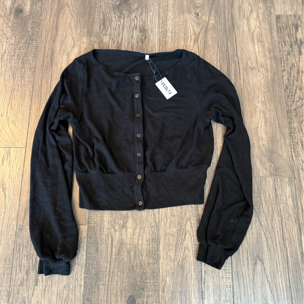 Black Button-Up Cardigan